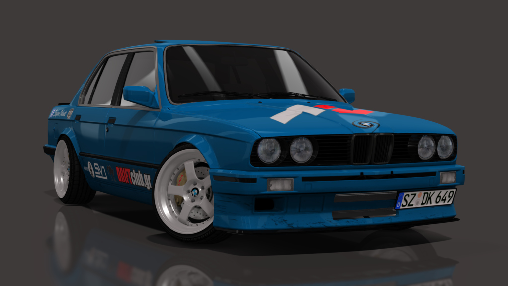 SVD BMW E30 Sedan M50 turbo, skin Signal Blue