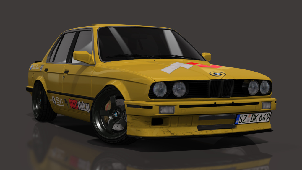 SVD BMW E30 Sedan M50 turbo, skin Zinc Yellow