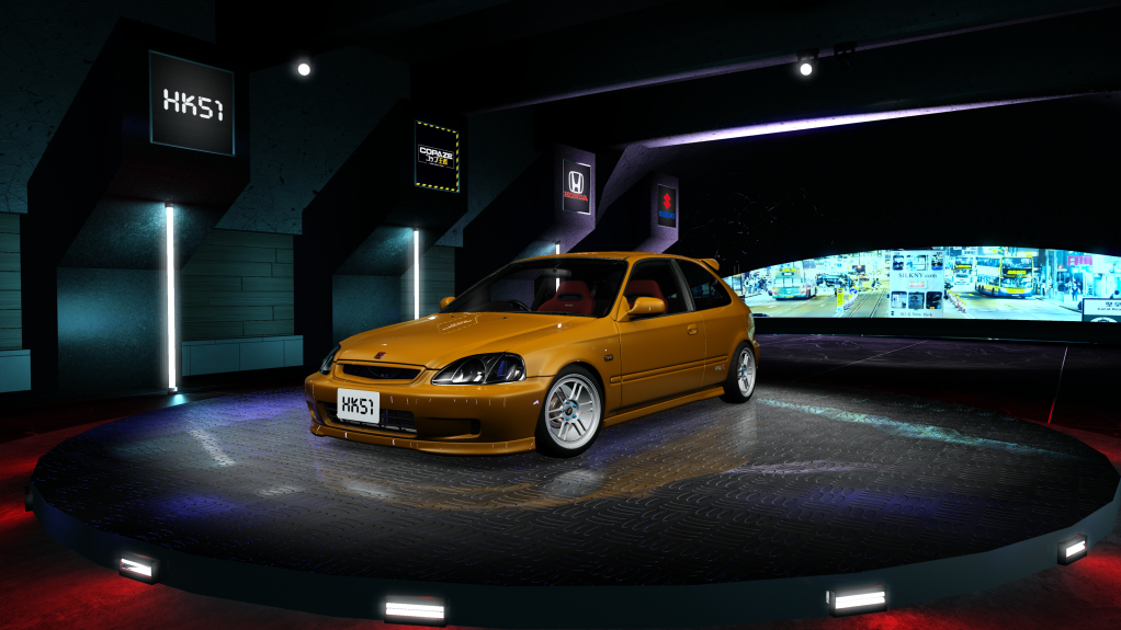 HK51 P1 Honda Civic EK9, skin 02_Yellow