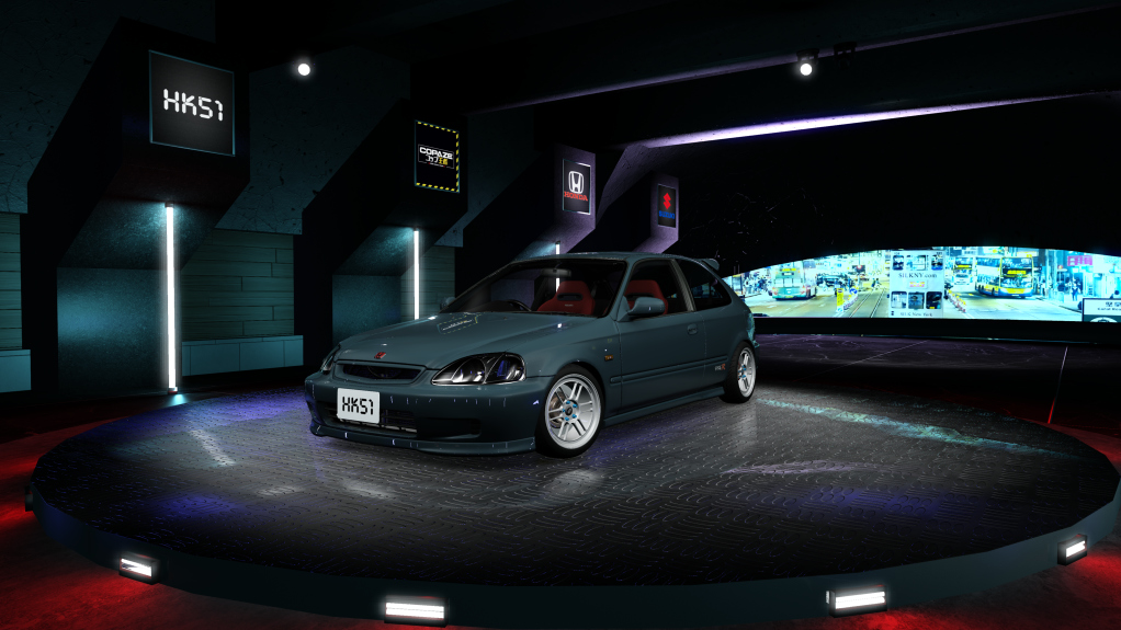 HK51 P1 Honda Civic EK9, skin 04_Miami_Blue