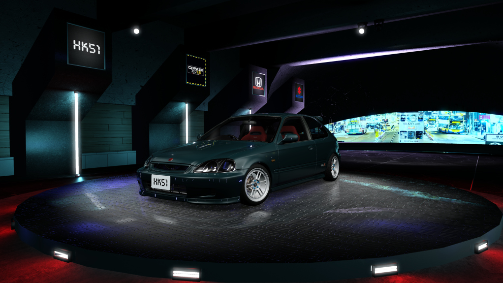 HK51 P1 Honda Civic EK9, skin 11_Ocean_Blue