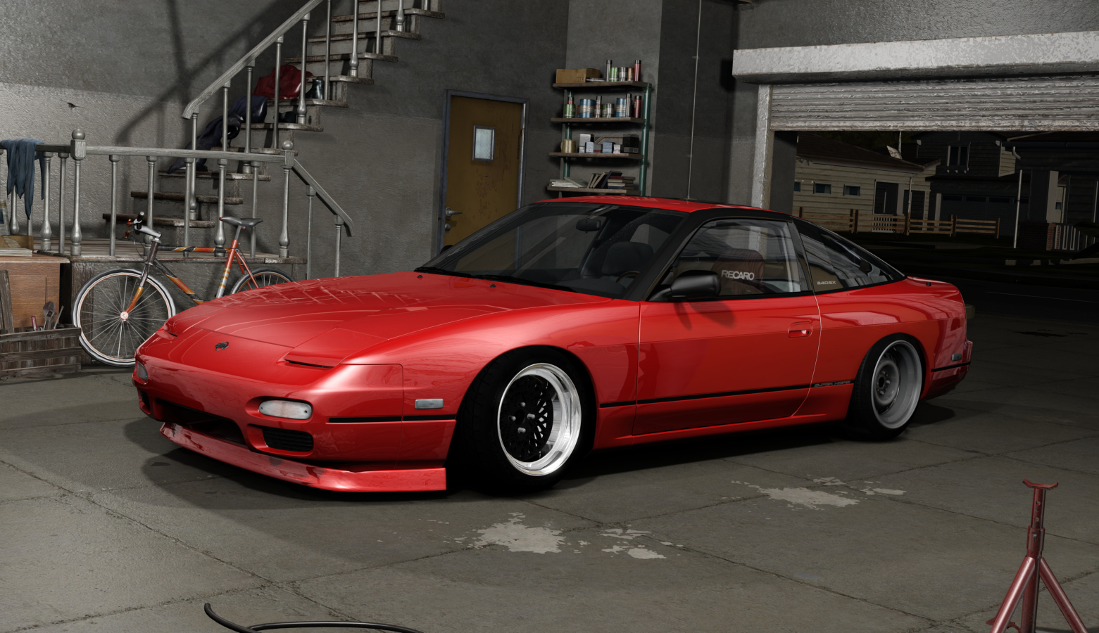 DWG Nissan 240sx KA, skin Flame_Red