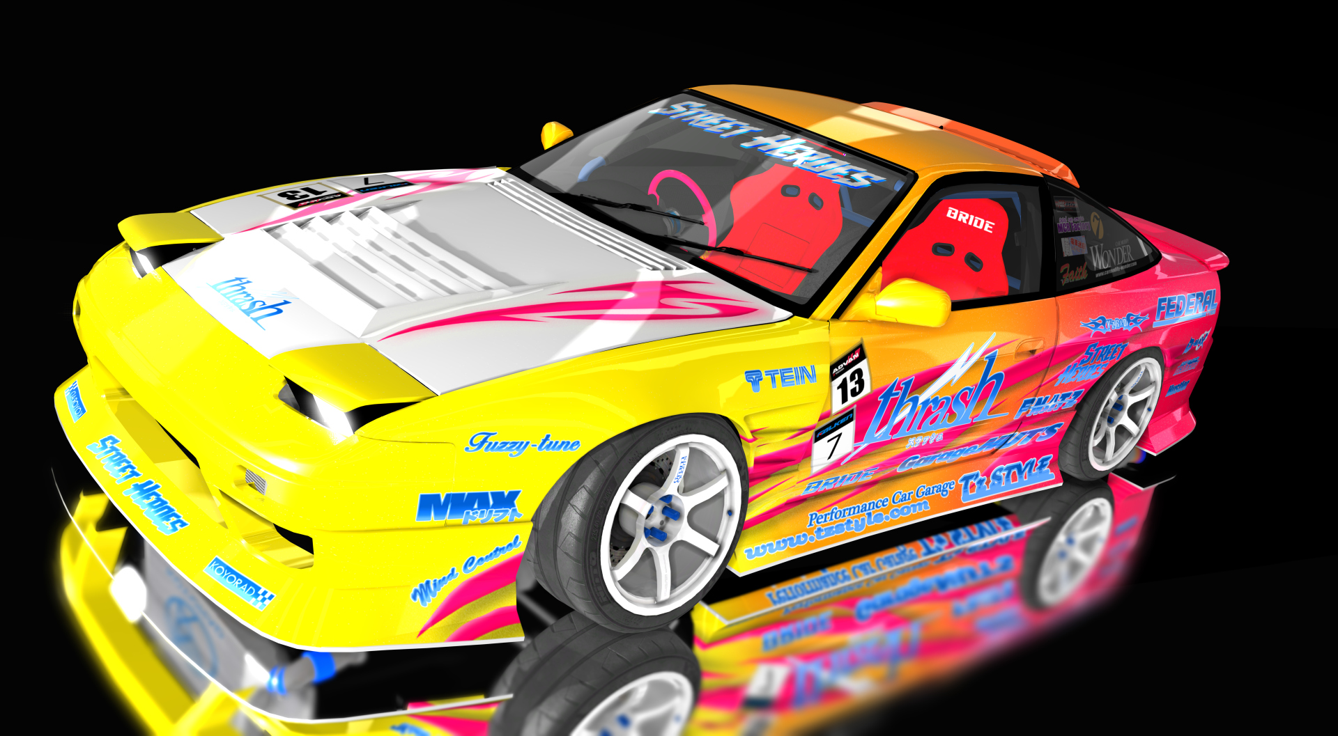 SWL // XStreeto Project |  SR20 Nissan 180SX RPS13 D-max Type-III - NSpec COMP Edition, skin Trash