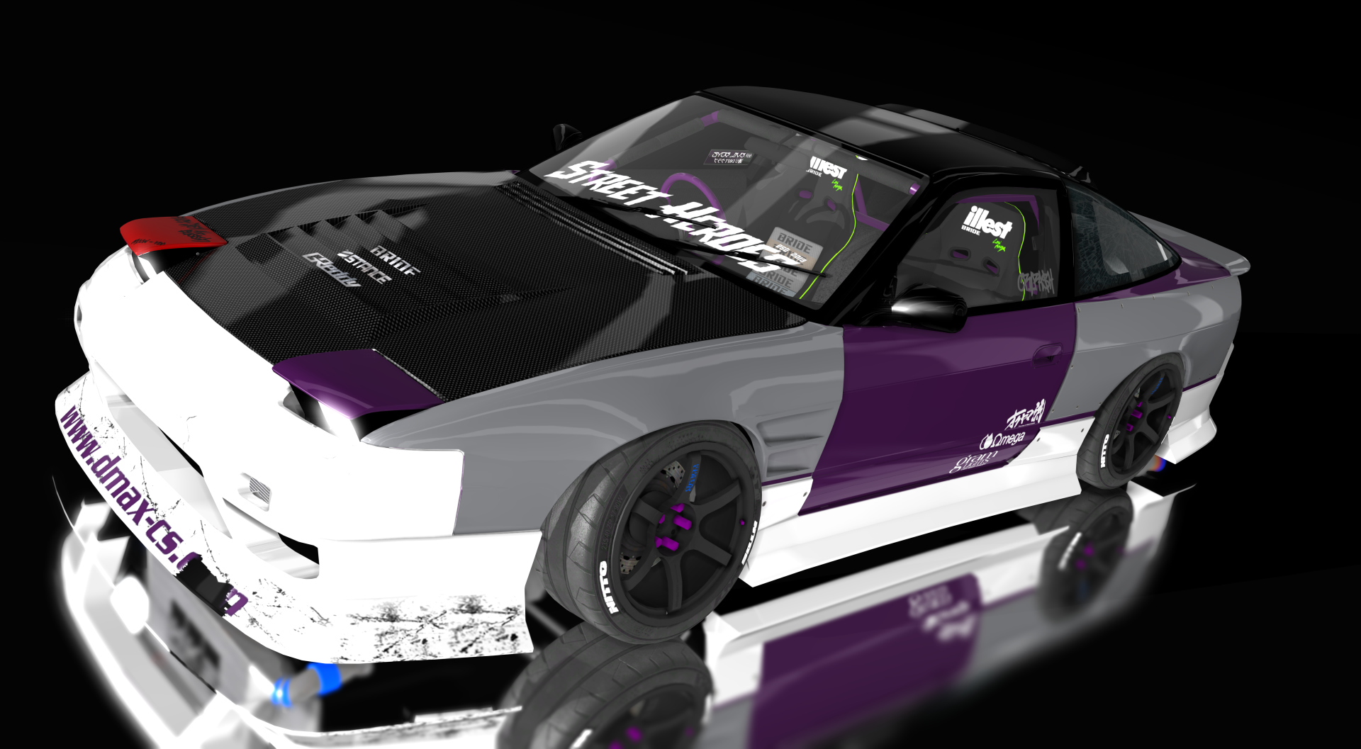 SWL // XStreeto Project |  SR20 Nissan 180SX RPS13 D-max Type-III - NSpec COMP Edition, skin red_driftmissile