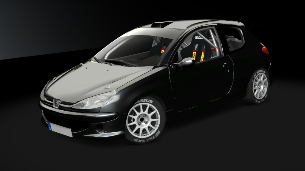 Peugeot 206 1.6 16v Gr.N, skin negro