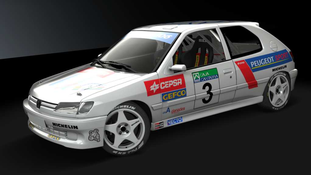 Peugeot 306 S16 Gr.A, skin Jaime Azcona Rallye Caja Cantabria 1995