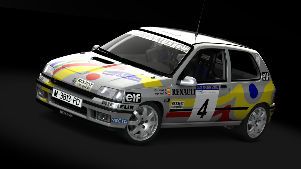 Renault Clio I 16S Gr. A, skin Oriol Gomez - Principe de Asturias 1994