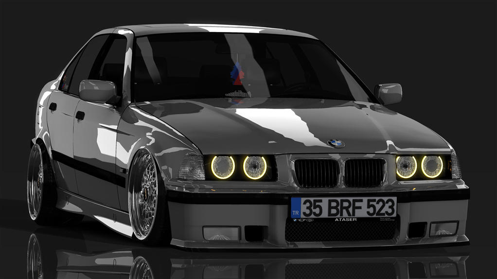 BMW 320i E36 Sedan, skin Artic Silver