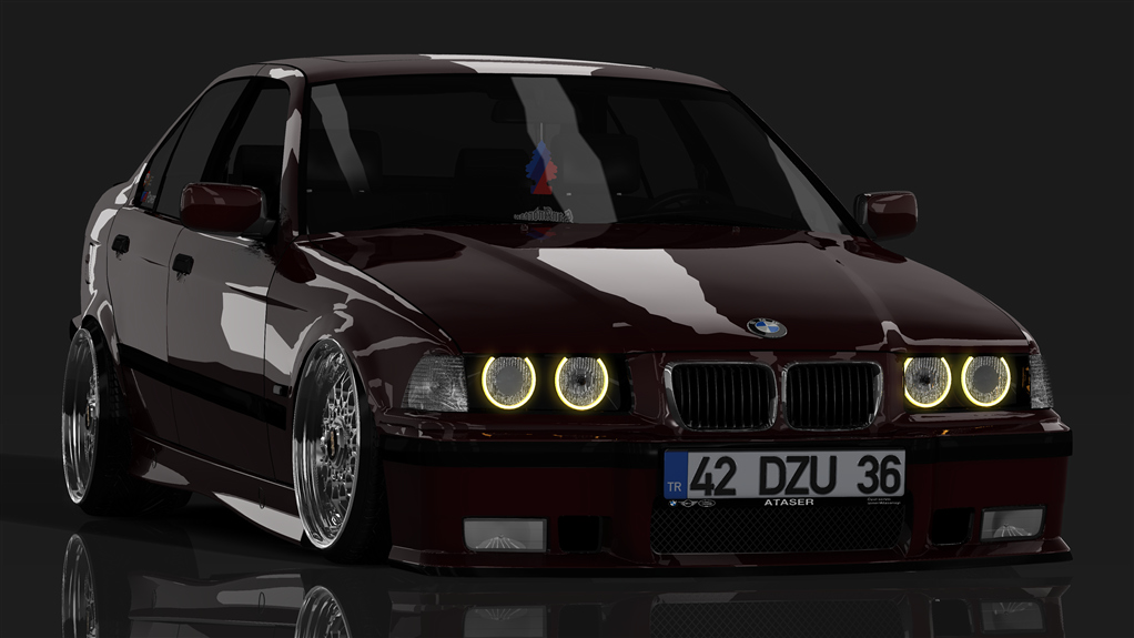 BMW 320i E36 Sedan, skin Canyon Rot