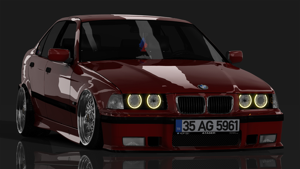 BMW 320i E36 Sedan, skin Hell Rot