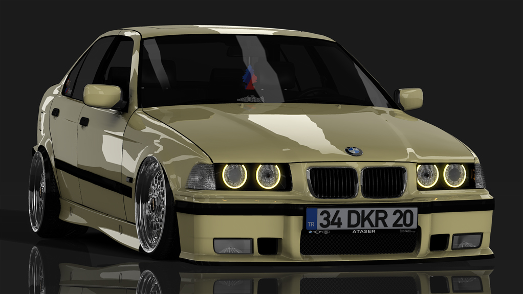 BMW 320i E36 Sedan, skin Individual Dakar Yellow