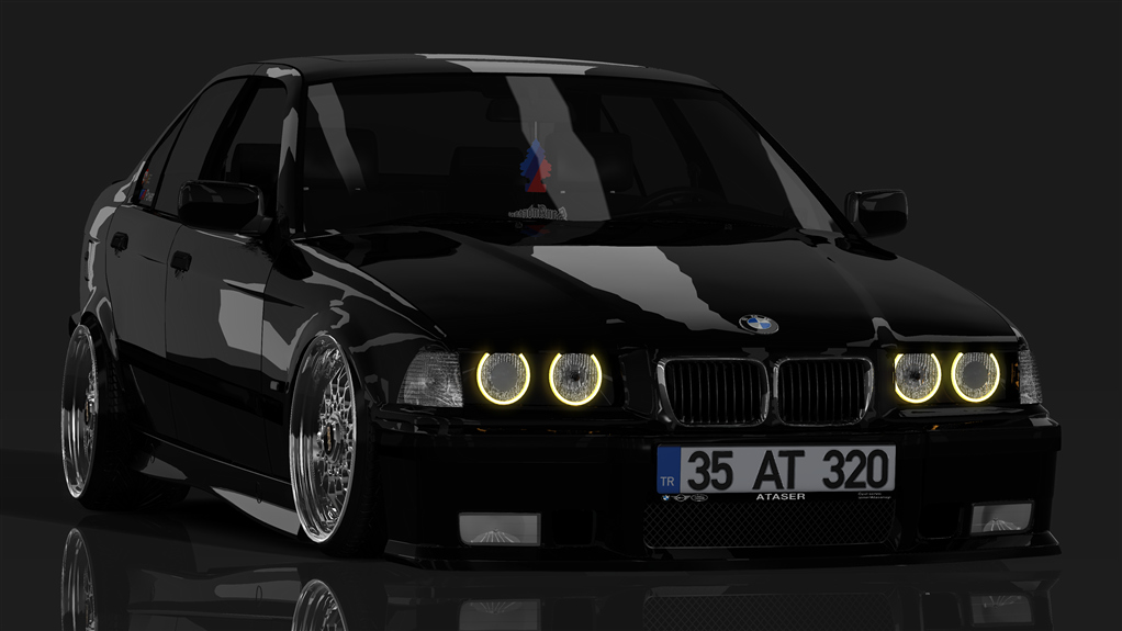 BMW 320i E36 Sedan, skin Jet  Black