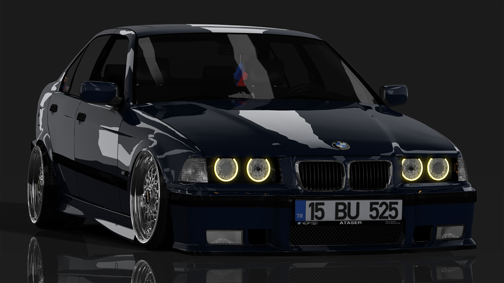 BMW 320i E36 Sedan, skin Orient Blue