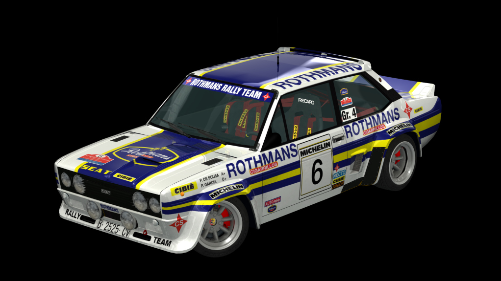 Fiat 131 Abarth Millington, skin Rothmans Rallye Team