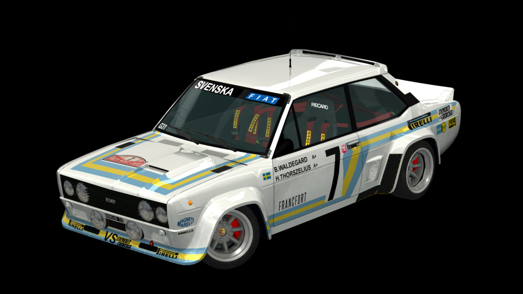 Fiat 131 Abarth Millington, skin Svenska Fiat