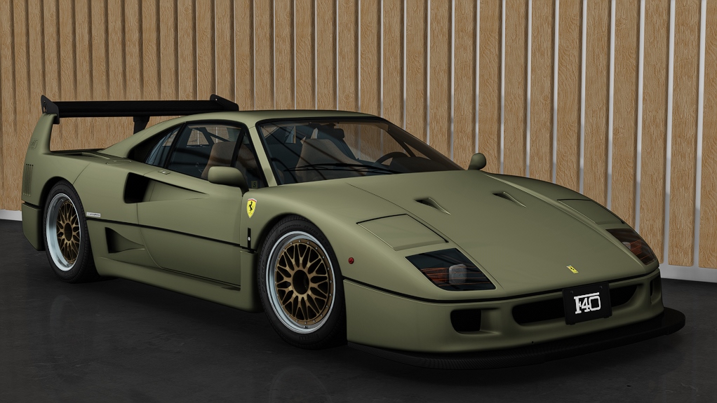 Ferrari F40 Custom, skin 10_verde_masoni_opaco