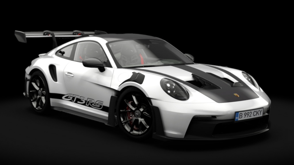 Porsche 992 GT3 RS Weissach 2023, skin 01_white'n'black