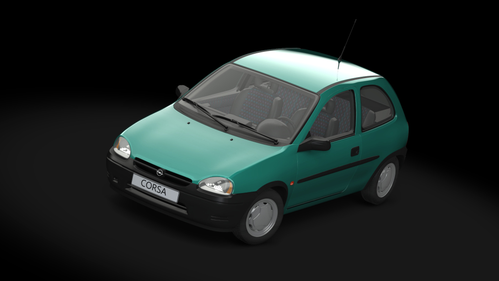 GA Opel Corsa B 1.4i 16v, skin crystal_turquoise_aquamarine_met
