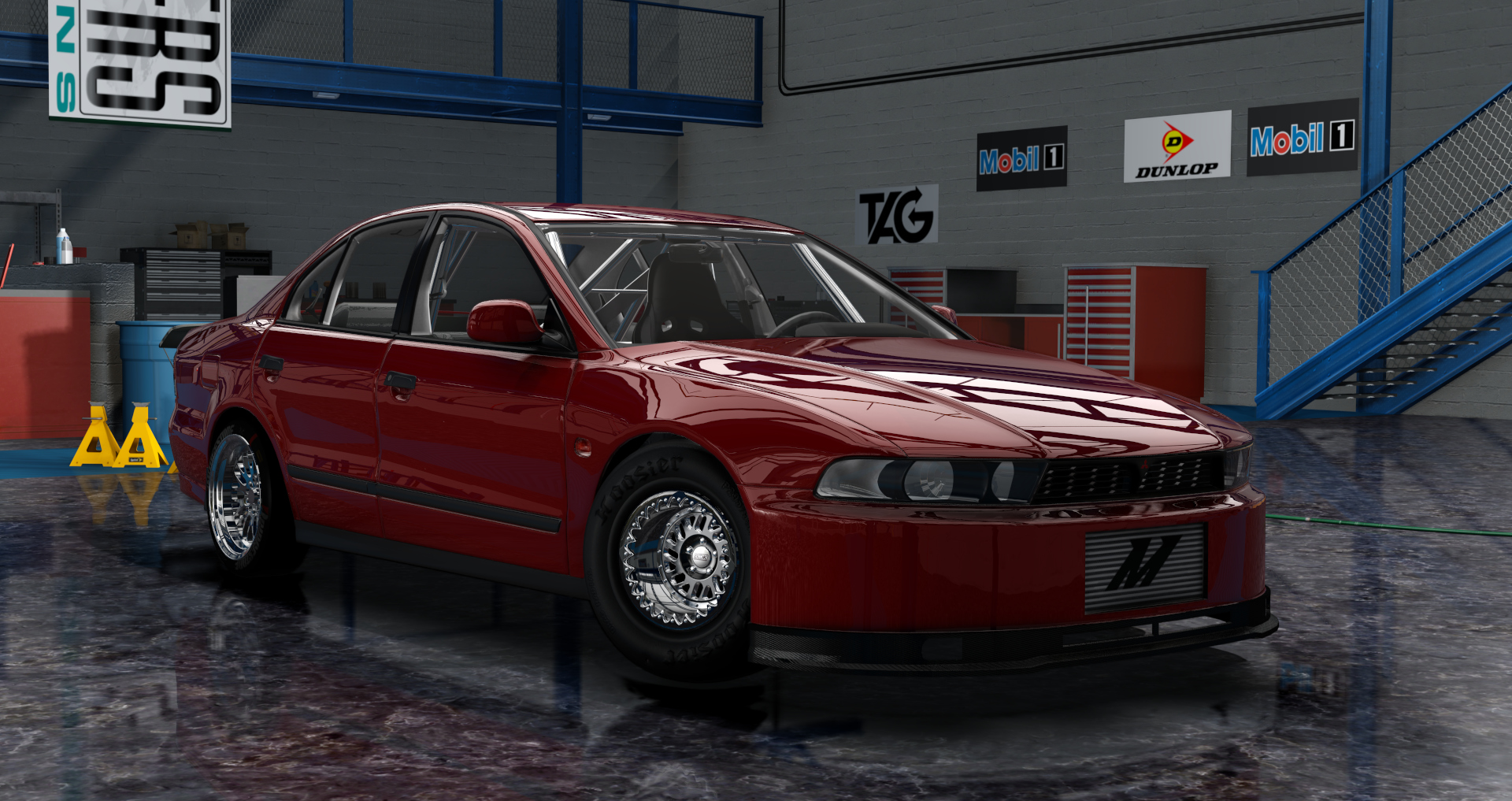 D&O Mitsubishi Galant 1998 Drag, skin red