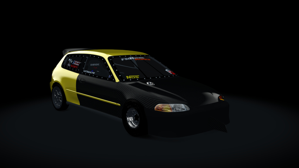 H1 Drag Civic Nossss, skin carnival_yellow