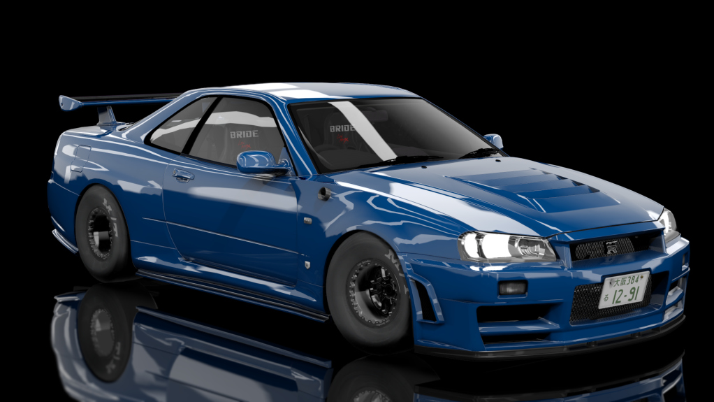 Nissan Skyline GTR R34 V-Spec Drag - Tinko Built - MkElite High Boost Tuned 6 Sec, skin 02_bayside_blue